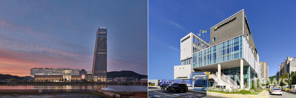 제24회 대전시 건축상 금상 ‘대전신세계 Art&Science’(왼쪽), 은상 ‘도안동 행정복지센터’.(사진제공=대전시)