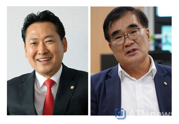 왼쪽부터 장동혁 국회의원, 김기웅 서천군수.(사진제공=이찰우)