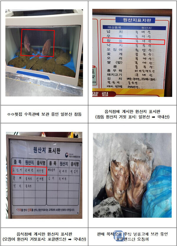 대전시 특사경, 원산지표시 위반 수산물 판매업소 3곳 적발